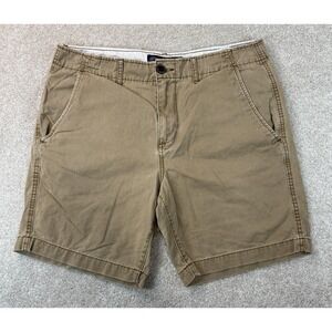 American Eagle Outfitters Men's Preppy Shorts Size 34 Brown 8" Inseam Logo
